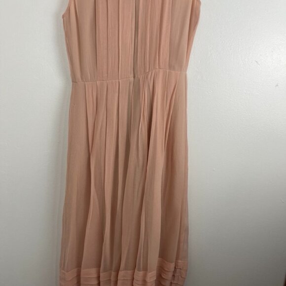 Topshop Pink Pleated Sleeveless Aline Dress - Picture 8 of 9